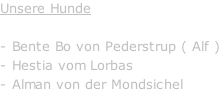Unsere Hunde  - Bente Bo von Pederstrup ( Alf ) - Hestia vom Lorbas - Alman von der Mondsichel